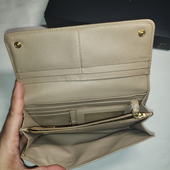 PRADA Grey Saffiano Leather Tessuto Bifold Long Wallet - Picture 6 of 16